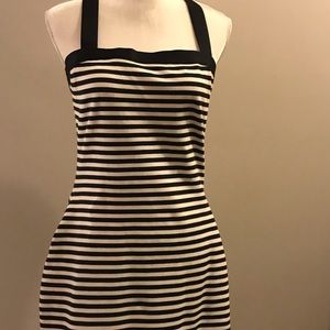 2/$10 Beach ready criss-cross back, striped minidress.